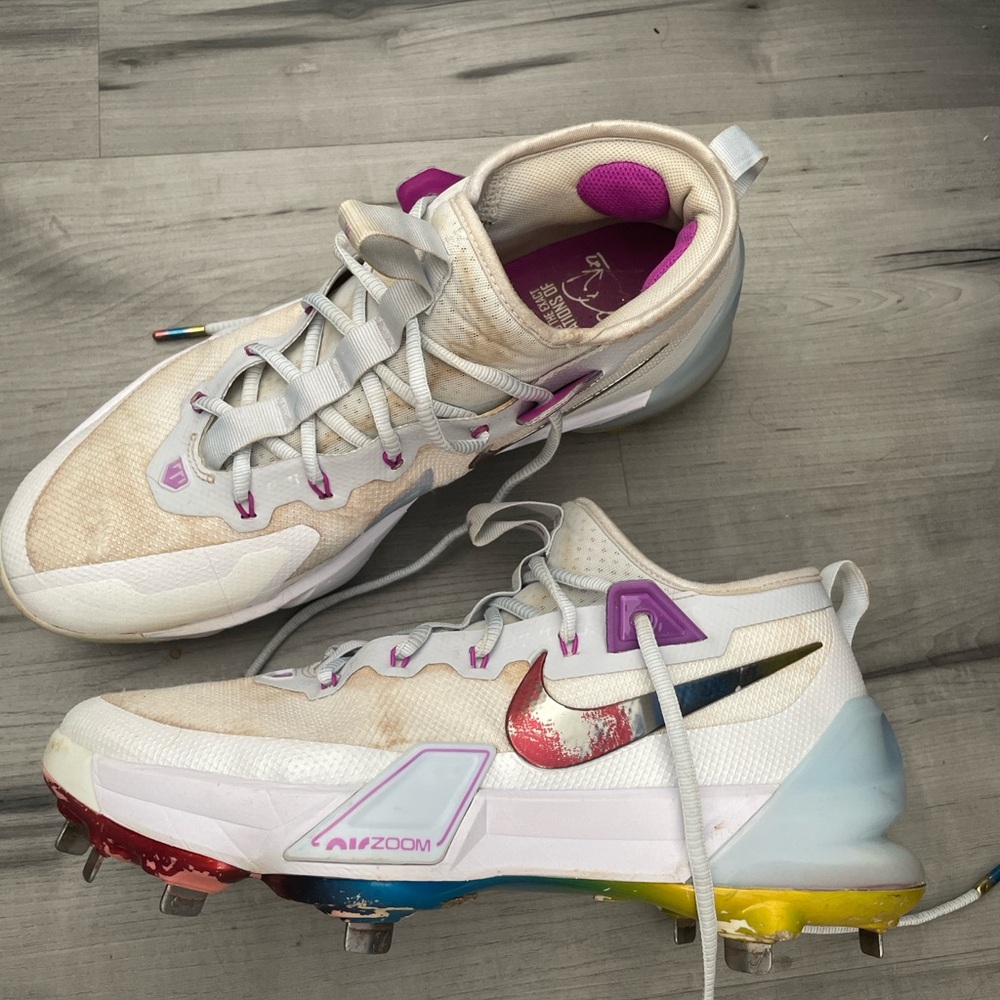 Nike Air Zoom White with Multicolor Accents Cleats
